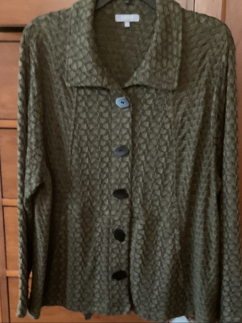 Habitat Olive Knit Button-Up Blazer